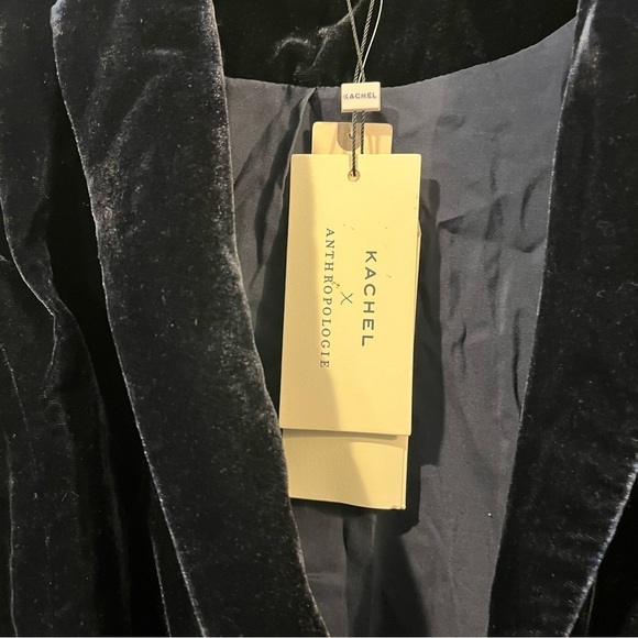 NWT Anthropologie Kachel Size 2 Navy Blue Micah Velvet Blazer One Button $180 - Picture 4 of 8